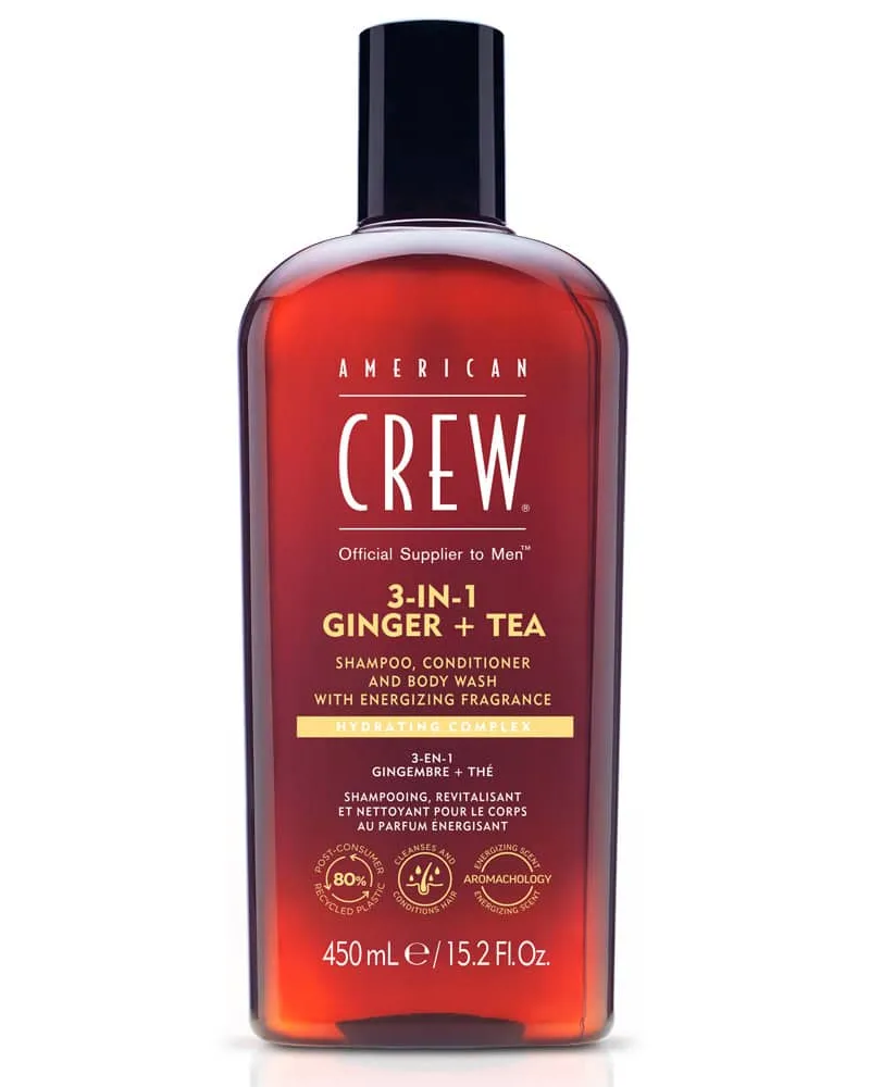 Revlon American Crew 3In1 Ginger & Tea Shampoo, Conditioner & Body Wash 41,60€/1l 