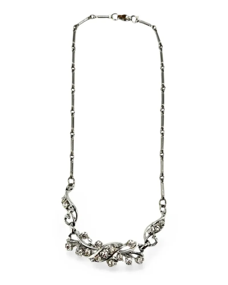 MADISON.MAISON 1950s Halskette mit Strass - Silber Silber