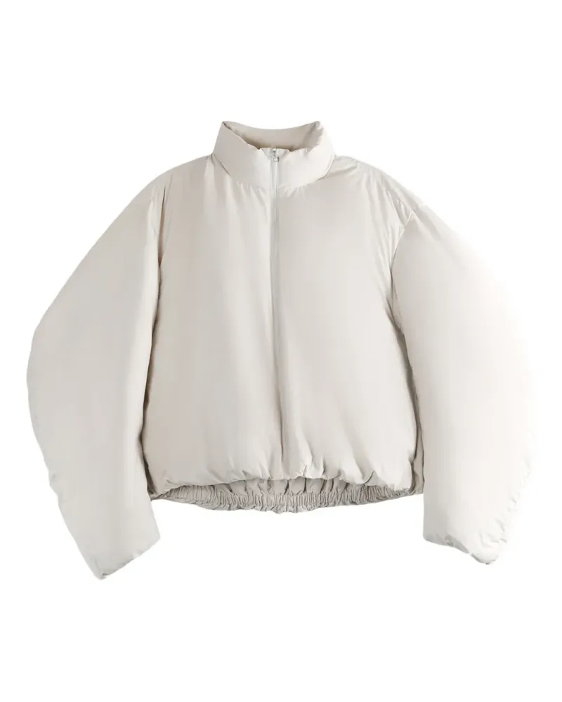 AMOMENTO zip-up funnel-neck jacket - Weiß Weiß