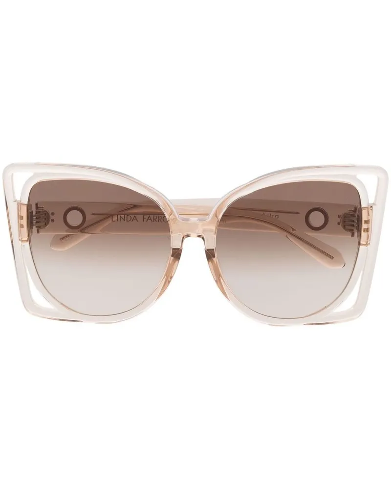 Linda Farrow Sonnenbrille mit Cat-Eye-Gestell - Nude Nude