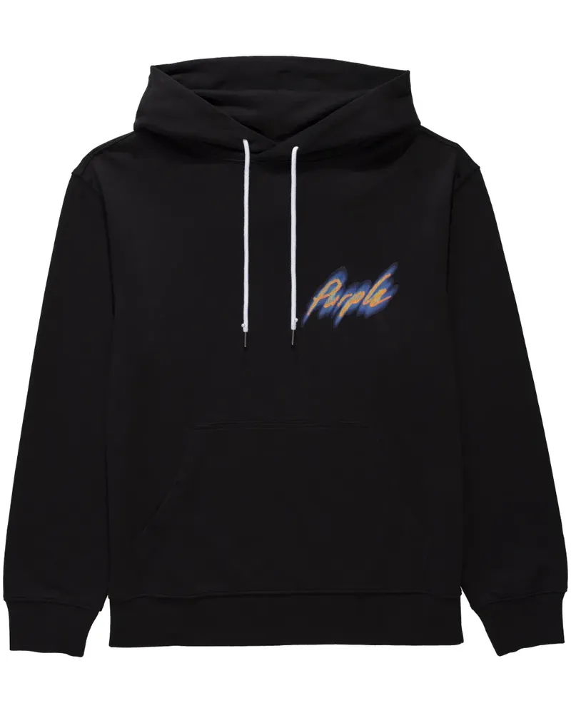 PURPLE BRAND Hoodie mit Logo-Print - Schwarz Schwarz