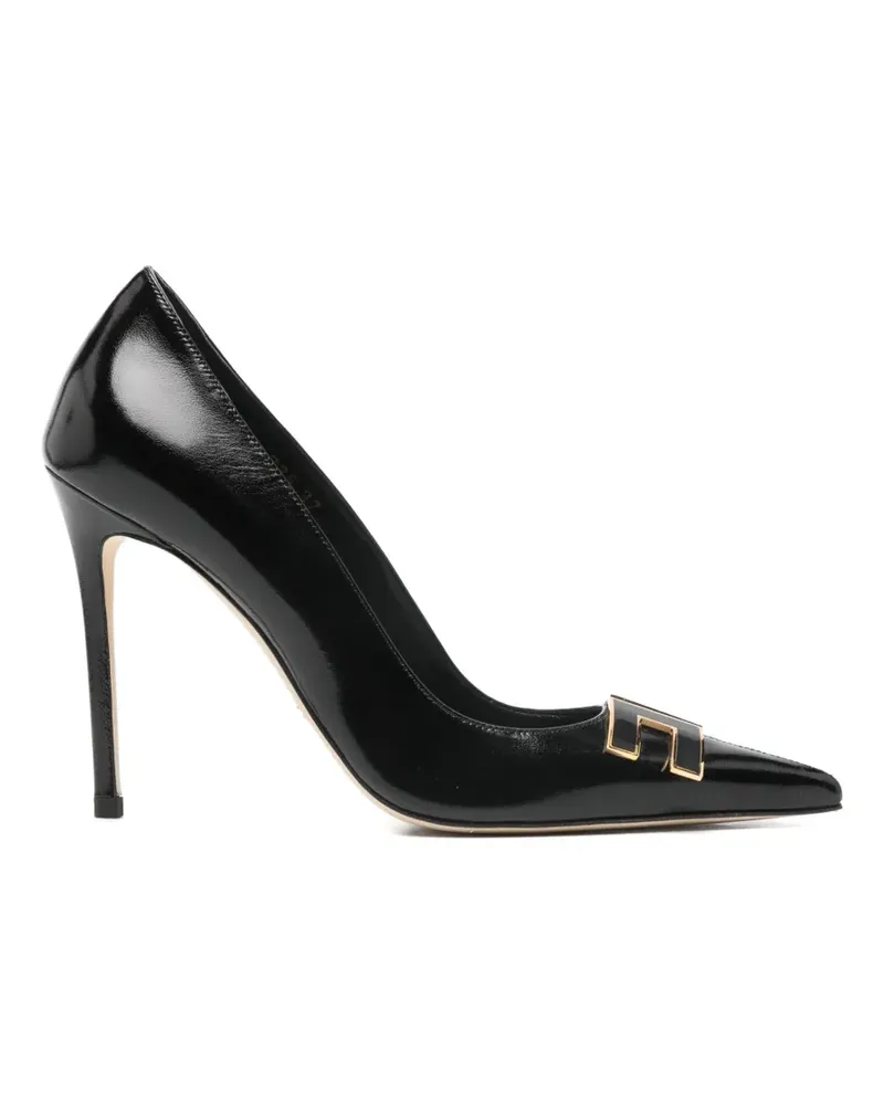 Elisabetta Franchi logo-embellished point-toe pumps - Schwarz Schwarz