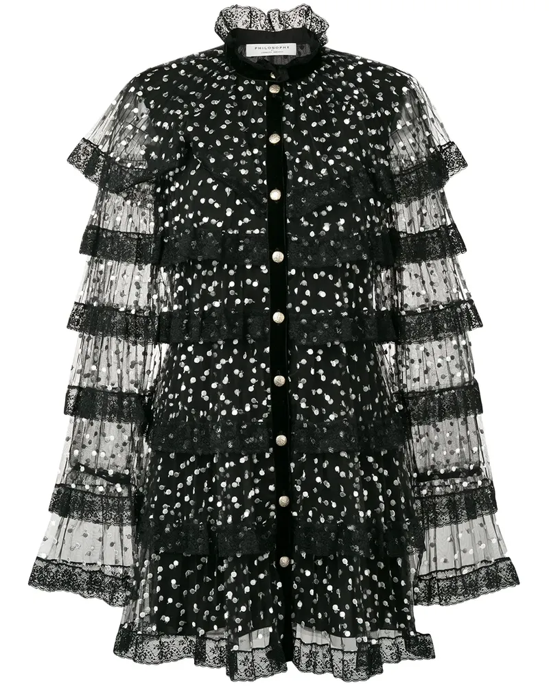 Philosophy Di Lorenzo Serafini polka dot sheer dress - Schwarz Schwarz