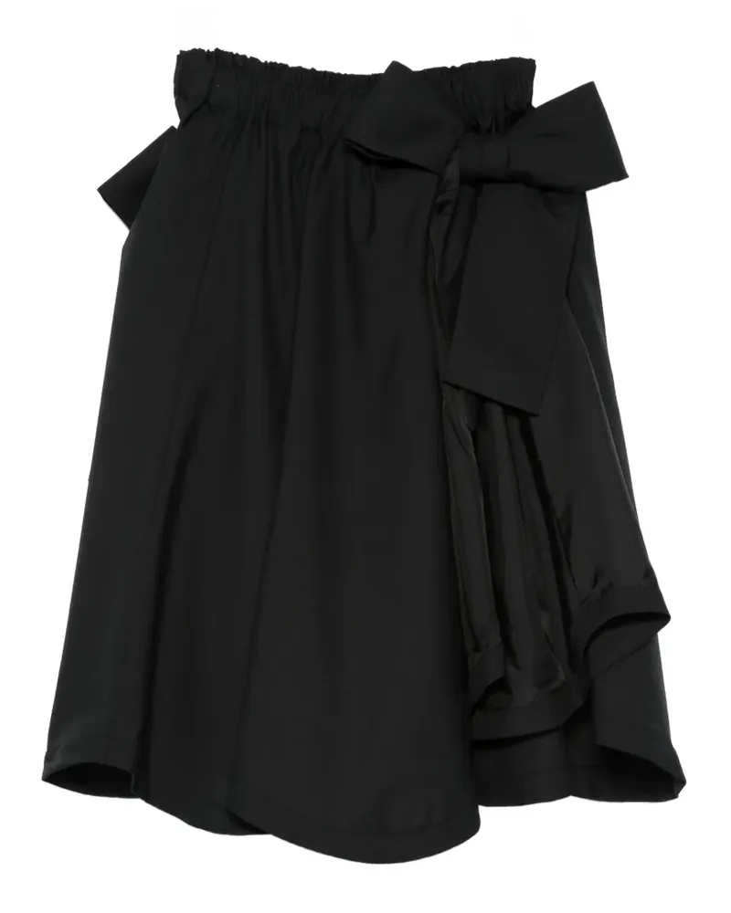 Noir Kei Ninomiya bow-detail gathered skirt - Schwarz Schwarz