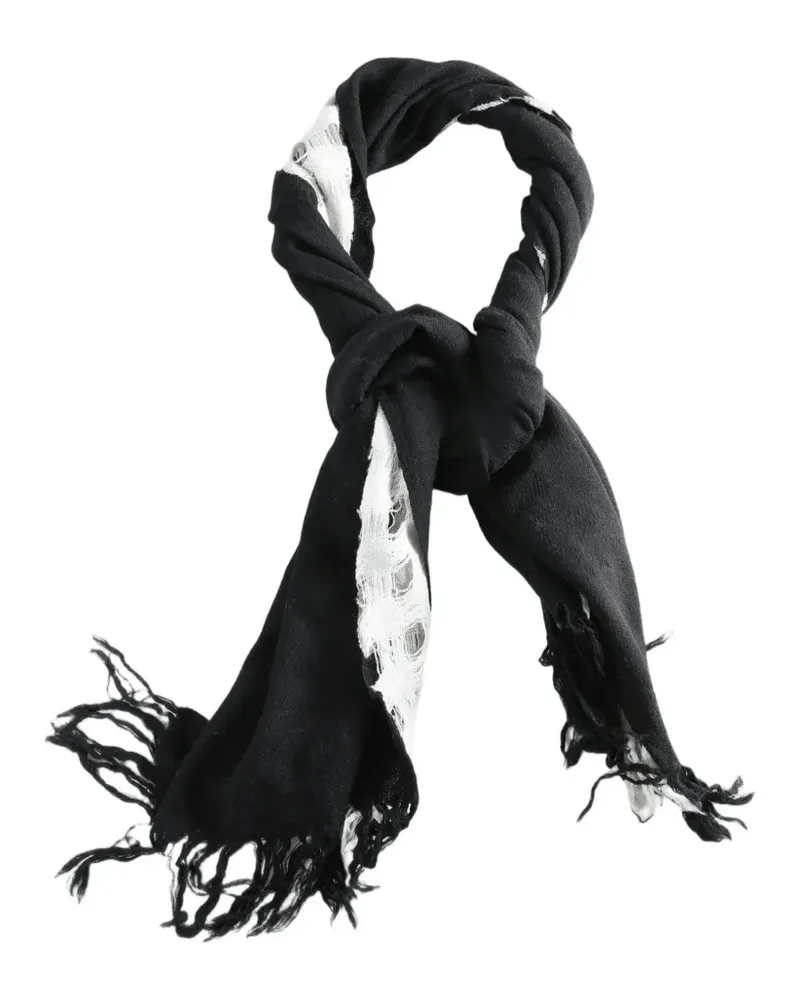 Yohji Yamamoto Schal im Distressed-Look mit Fransen - Grau Grau