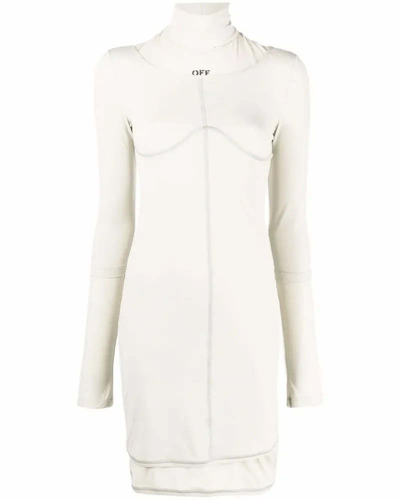 OFF-WHITE Jerseykleid mit Logo-Print - Grau Grau