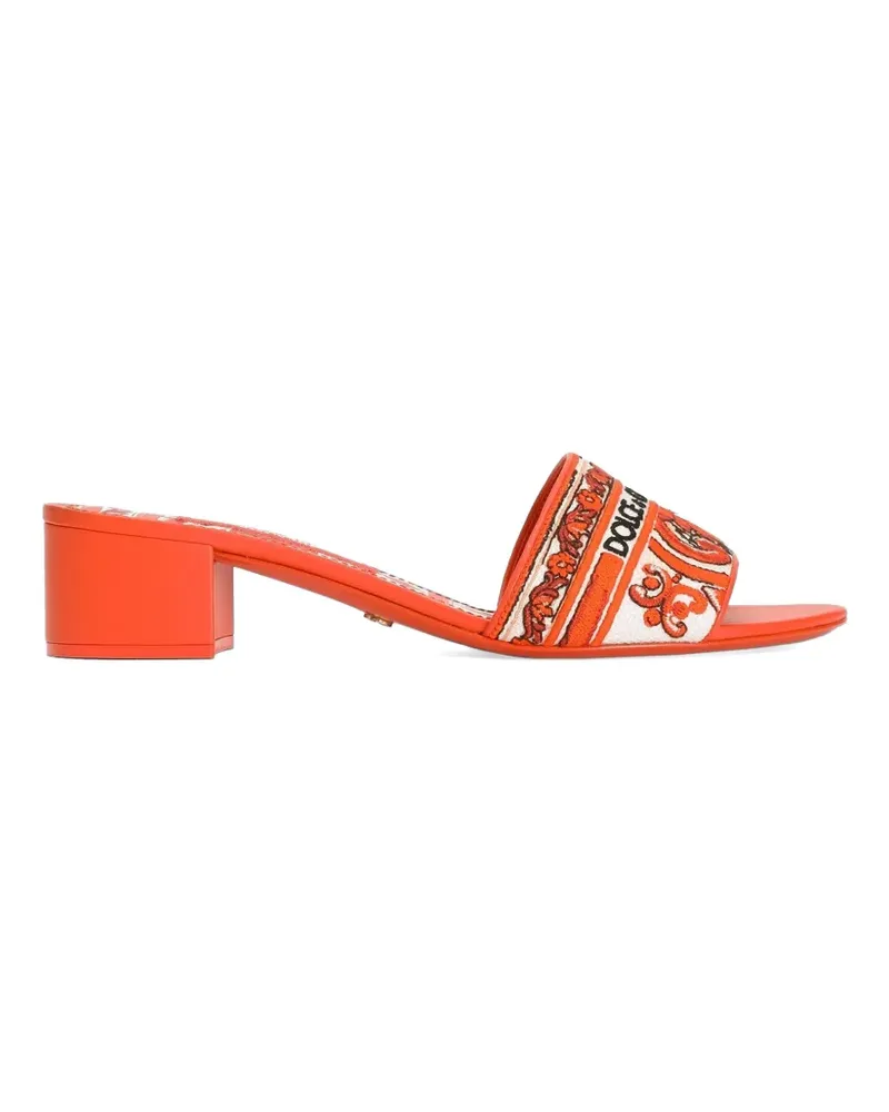 Dolce & Gabbana Mules mit Majolika-Stickerei - Orange Orange