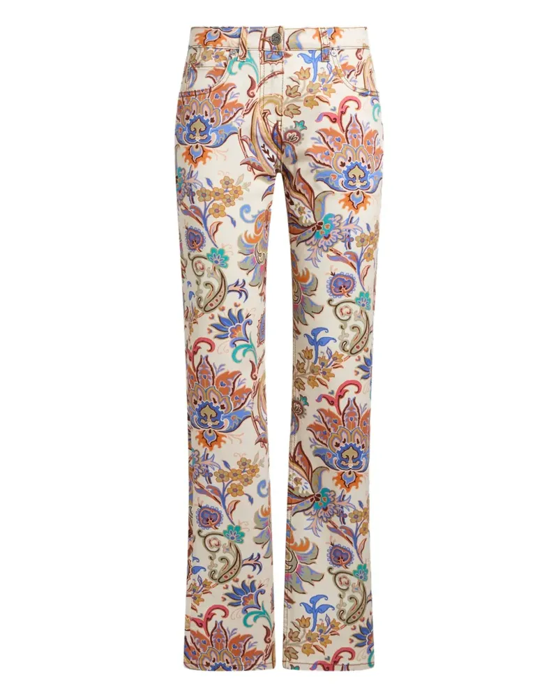 Etro Gerade Jeans mit Blumen-Print - Nude Nude