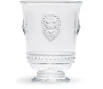 Glas mit Löwenkopf