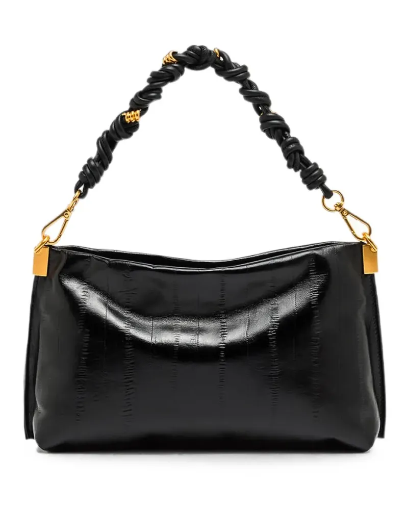 Gianni Chiarini Fanny medium eel-effect knotted-handle tote bag - Schwarz Schwarz