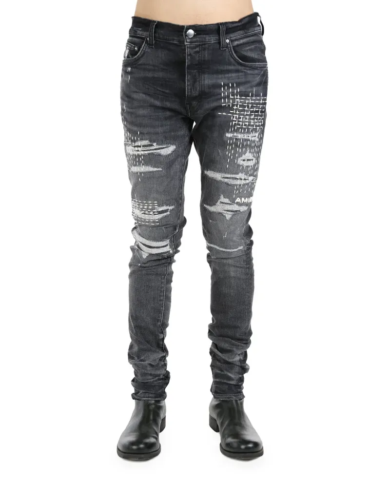 Amiri Boro Repair skinny jeans - Grau Grau