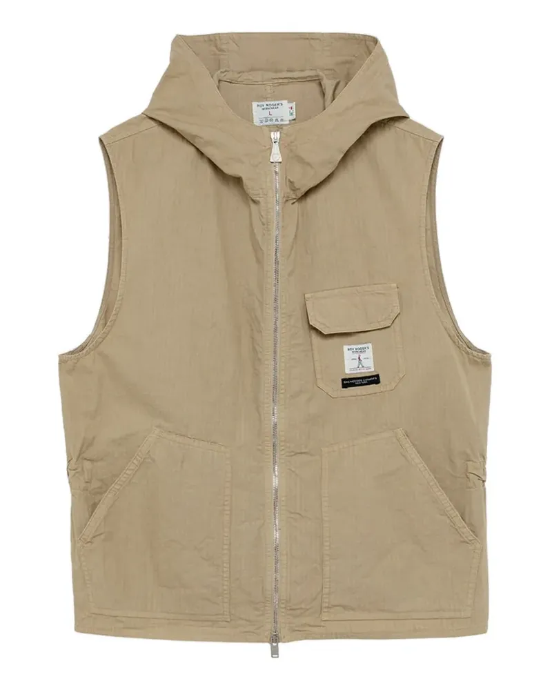 Roy Roger's Workwear x Engineered garments hooded zip-fastening vest - Nude Nude