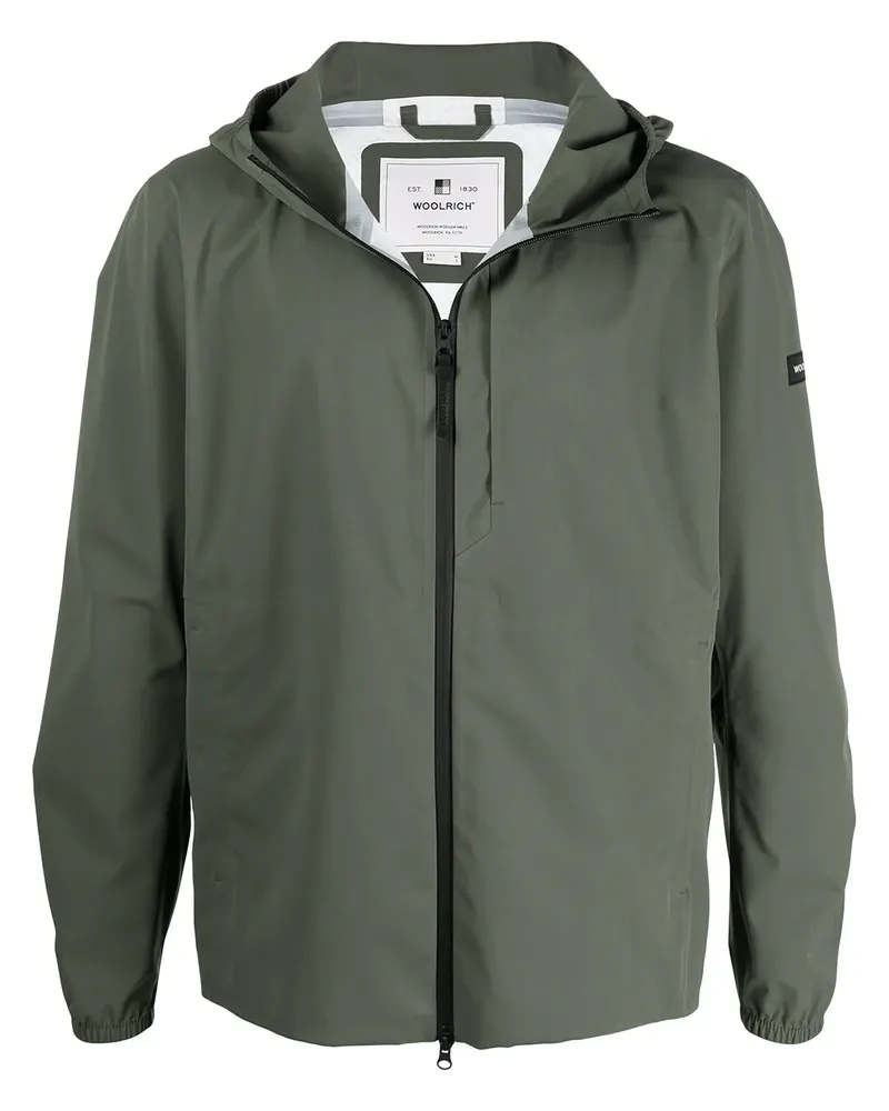 Woolrich Kapuzenjacke mit Logo-Patch - Grün Grün