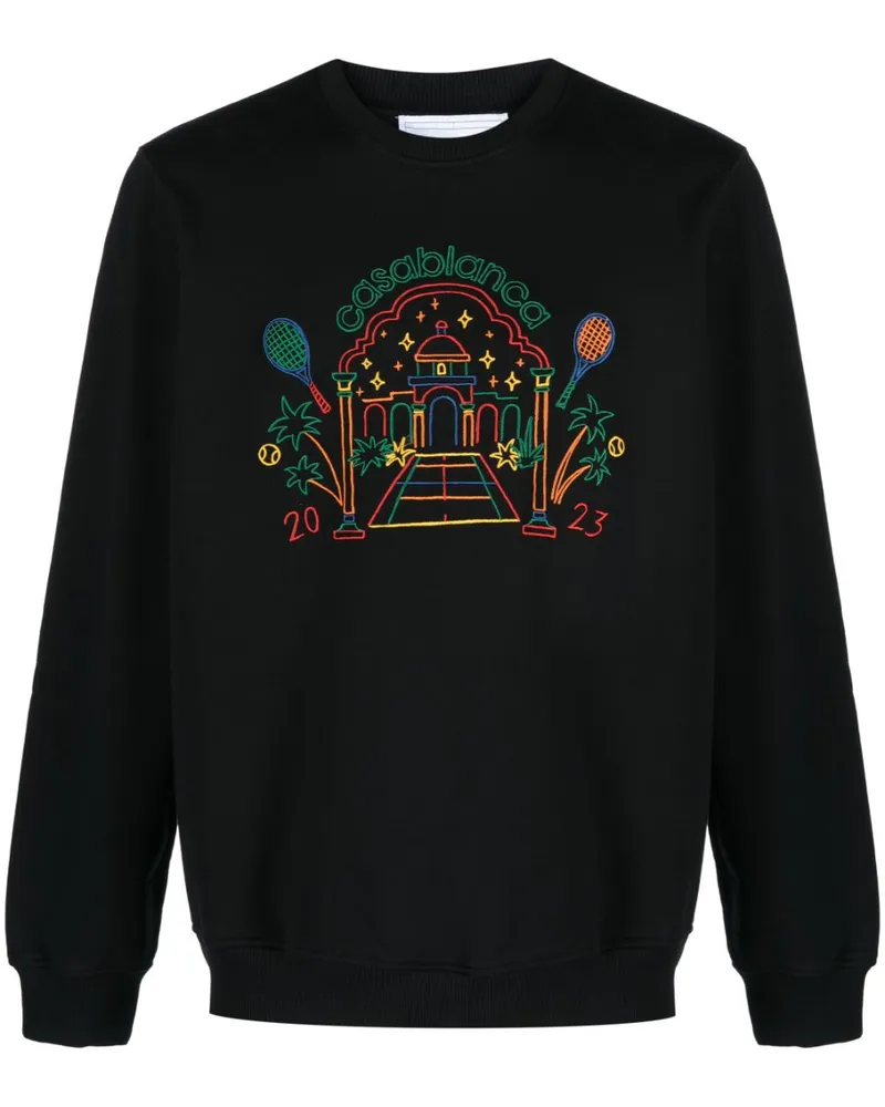 Casablanca Paris Rainbow Crayon Temple T-Shirt - Schwarz Schwarz