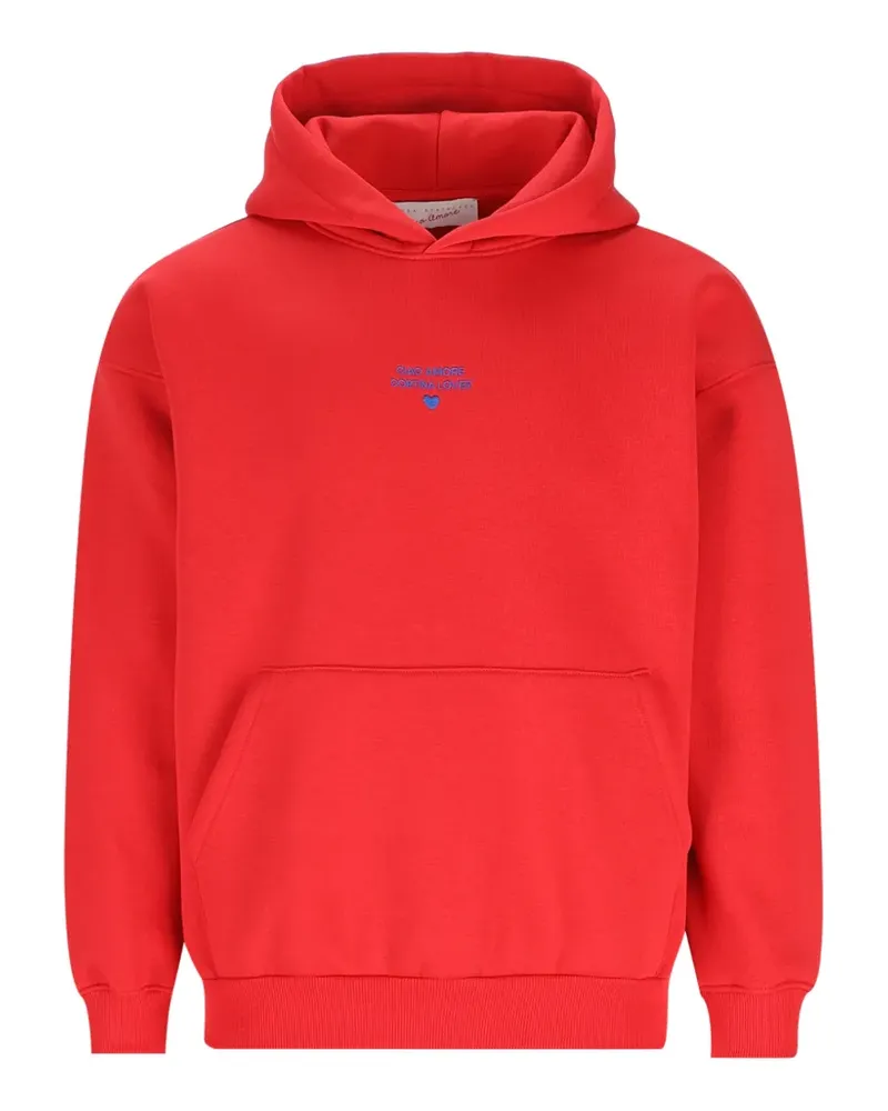 Giada Benincasa Amore Cortina Lover embroidered-logo pouch-pocket hoodie - Rot Rot