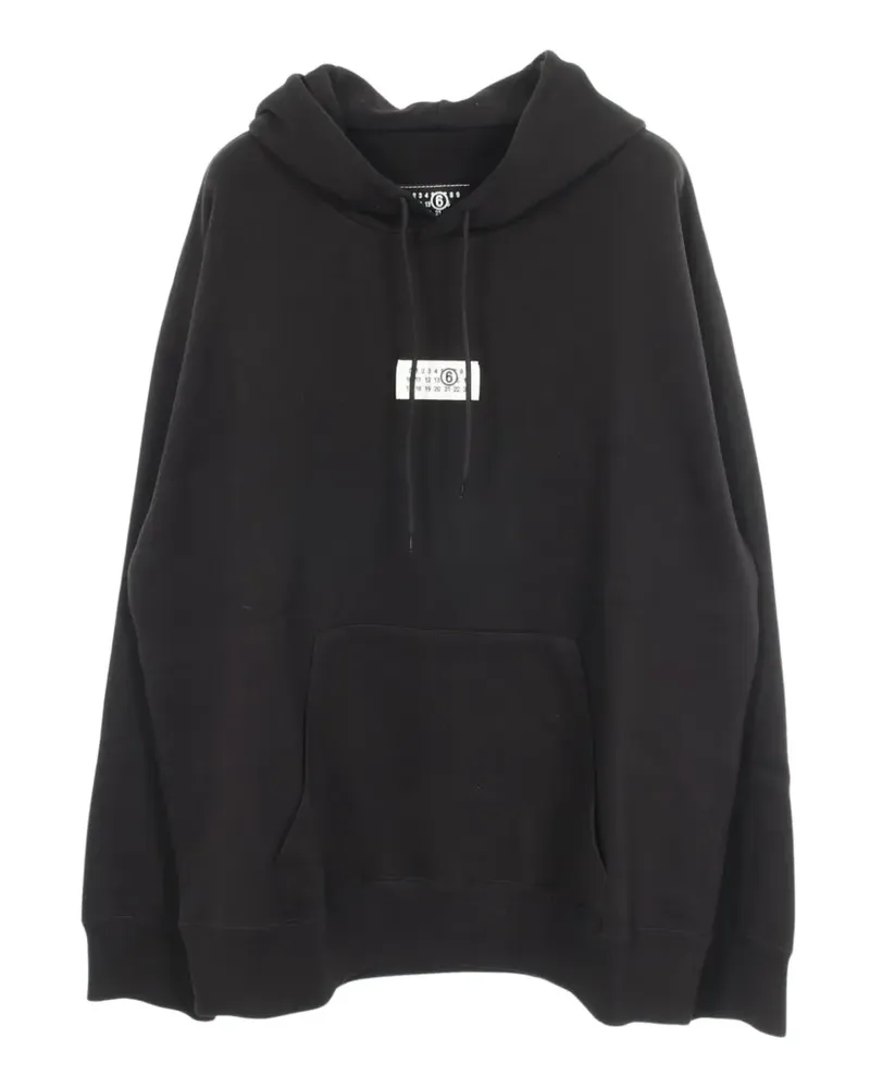 Maison Margiela 2020s Numbering Hoodie mit Logo - Schwarz Schwarz