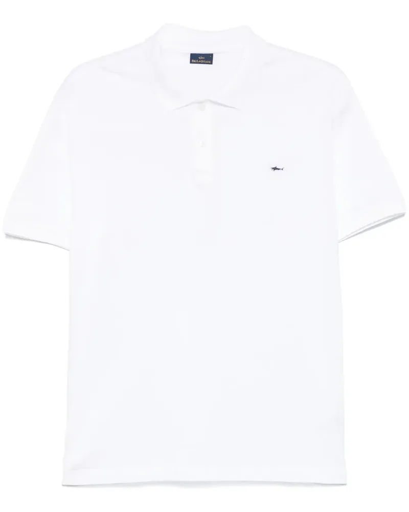 Paul & Shark Poloshirt mit Logo-Patch - Weiß Weiß