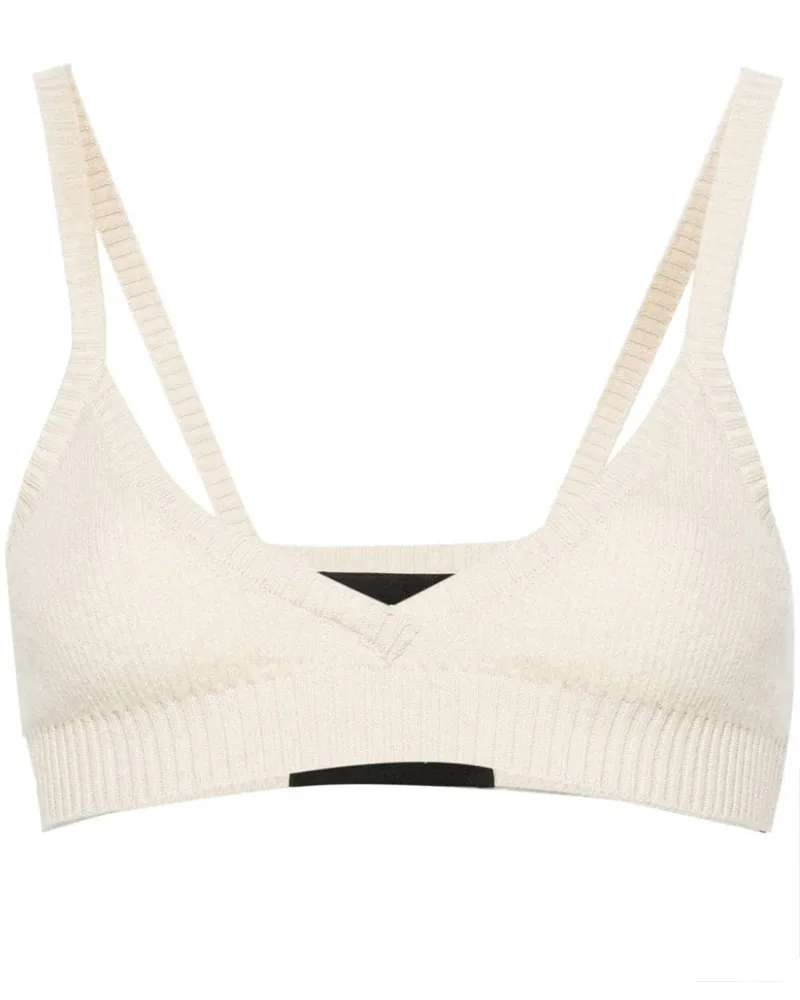 Alanui Geripptes Triangel-Bralet - Nude Nude