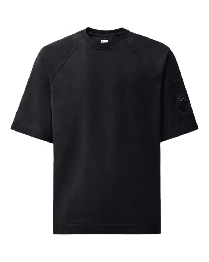 C.P. Company Lens T-Shirt mit Ranglanärmeln - Schwarz Schwarz