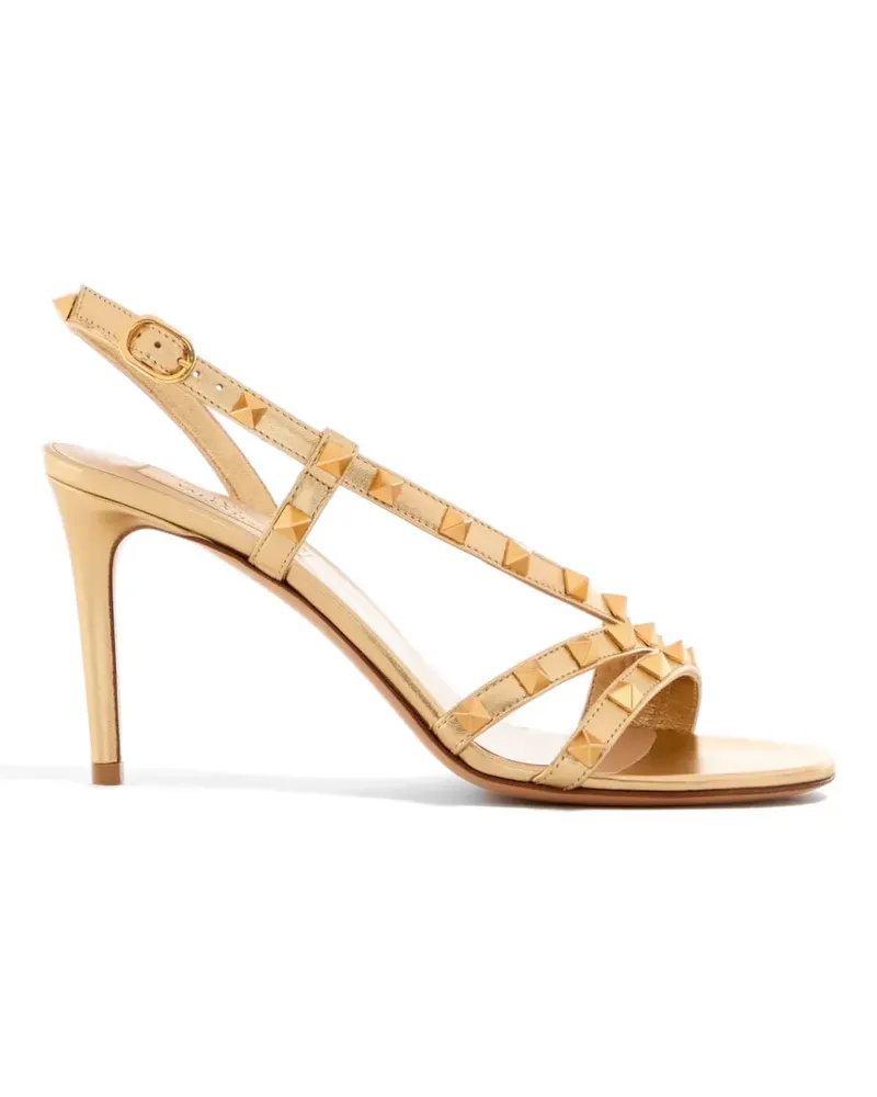 Valentino Garavani Rockstud Sandalen aus laminiertem Nappaleder 85mm - Gold Gold