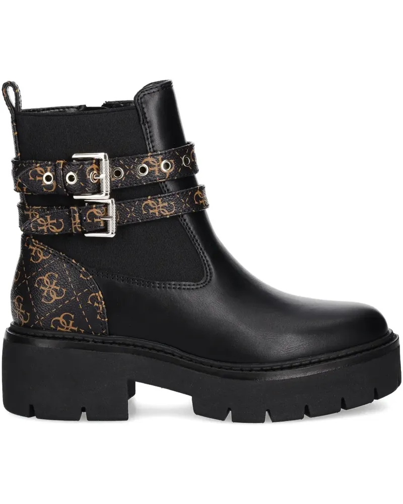 Guess Stiefel mit Schnallenriemen - Schwarz Schwarz