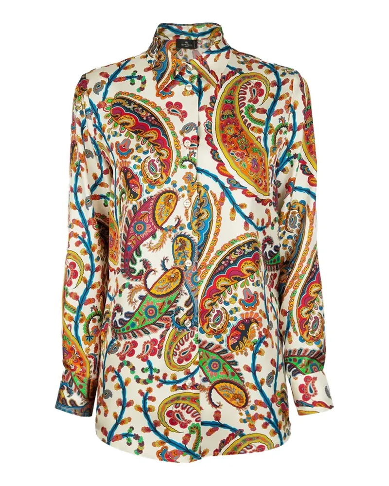 Etro paisley-print silk shirt - Weiß Weiß