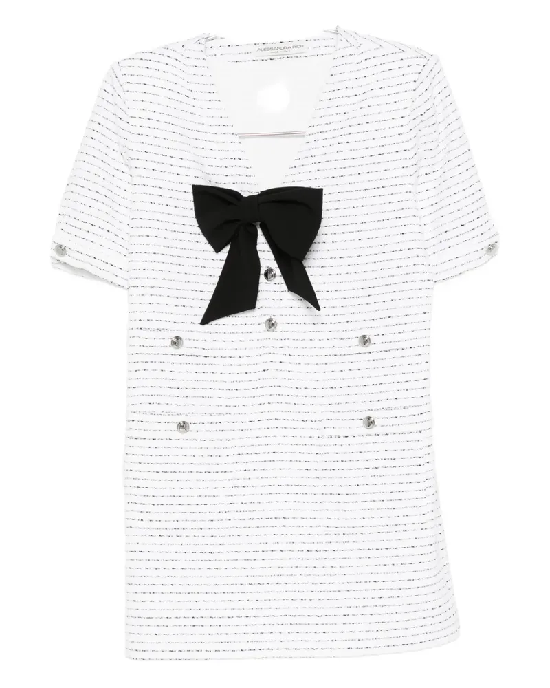 Alessandra Rich Tweed-Kleid mit Schleifendetail - Weiß Weiß