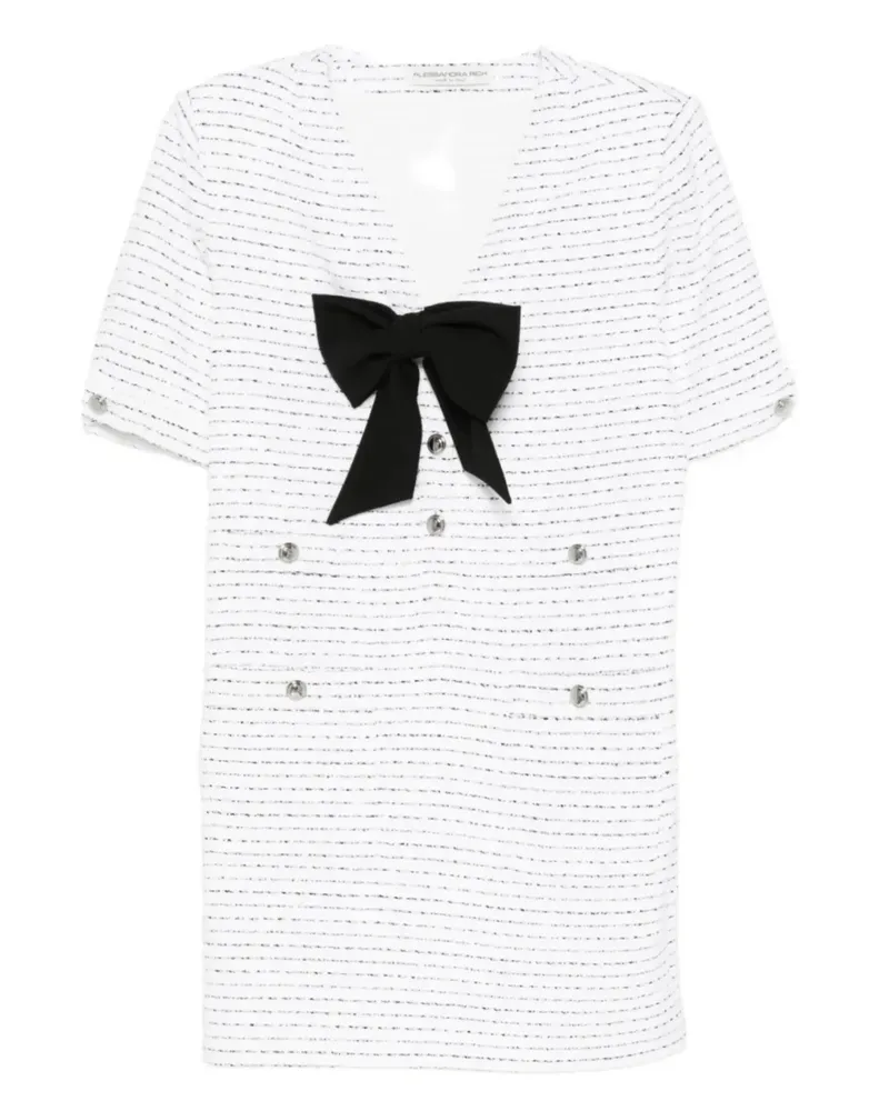 Alessandra Rich Tweed-Kleid mit Schleifendetail - Weiß Weiß