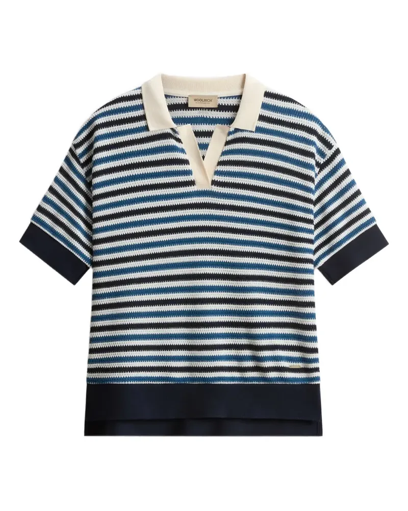 Woolrich Gestricktes T-Shirt mit Streifen - Blau Blau