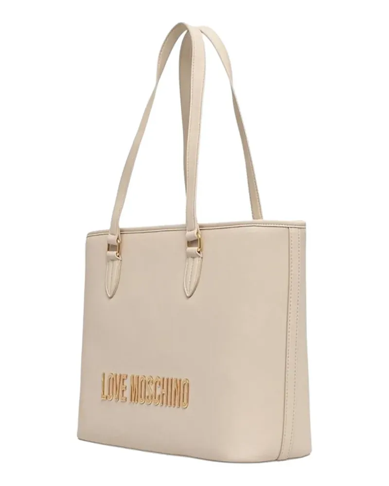 Moschino logo-lettering tote bag - Nude Nude