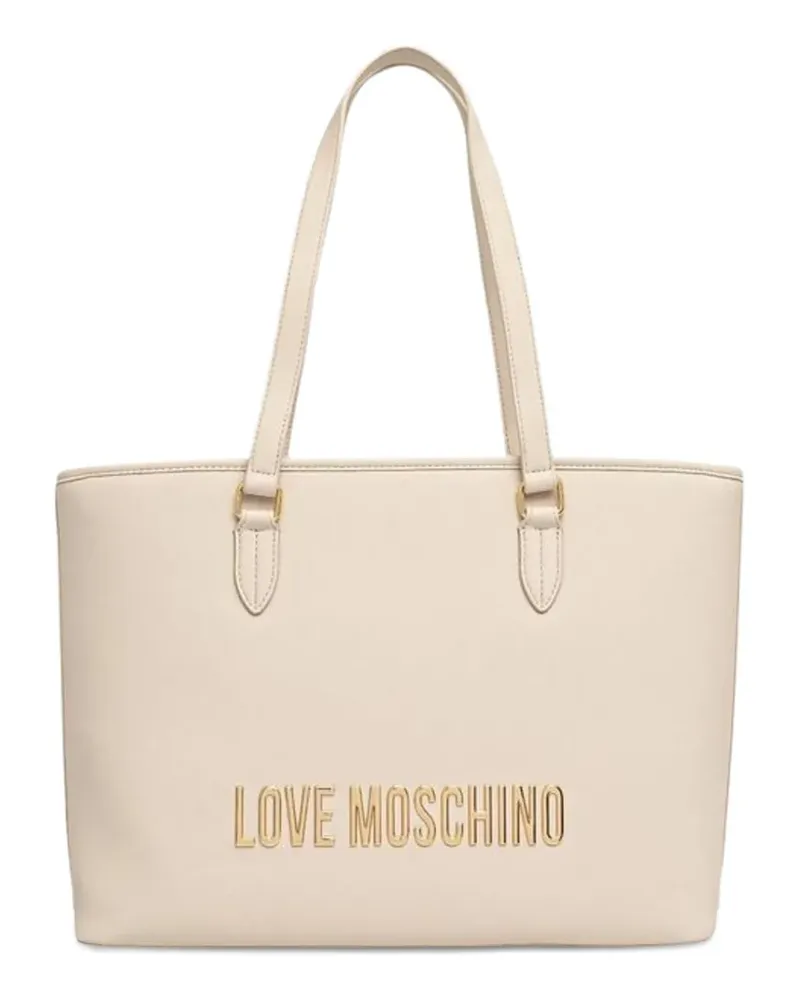 Moschino logo-lettering tote bag - Nude Nude