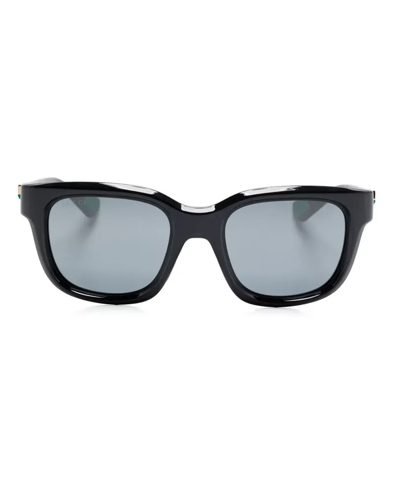 Gucci Sonnenbrille mit eckigem Gestell - Schwarz Schwarz