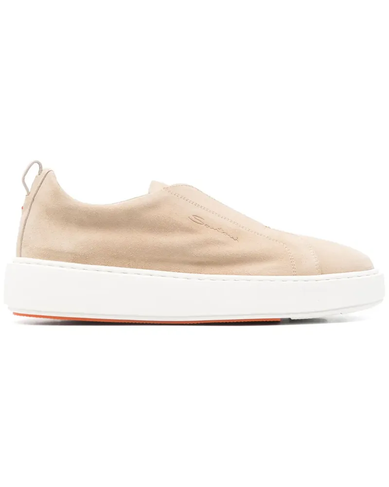 Santoni Sneakers aus Wildleder - Nude Nude