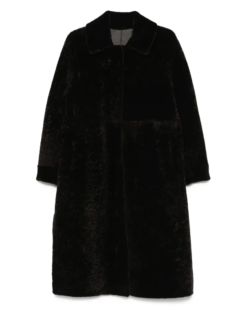 Manzoni 24 Mantel mit Shearling-Kragen - Braun Braun