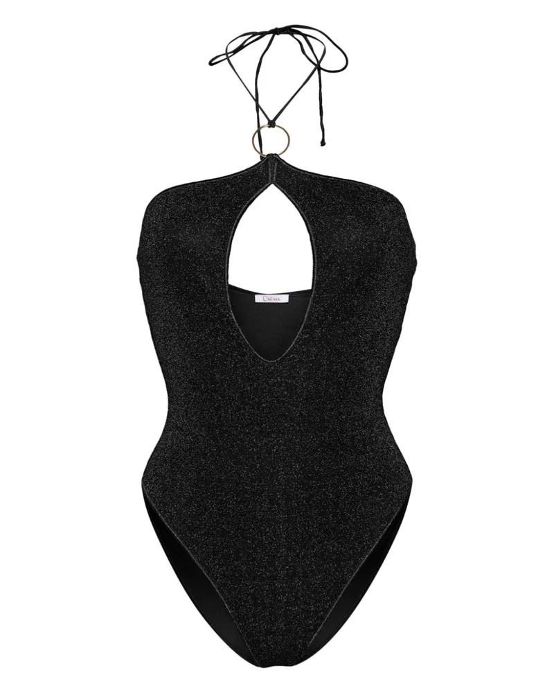 Oséree Lumière Lurex-Badeanzug - Schwarz Schwarz