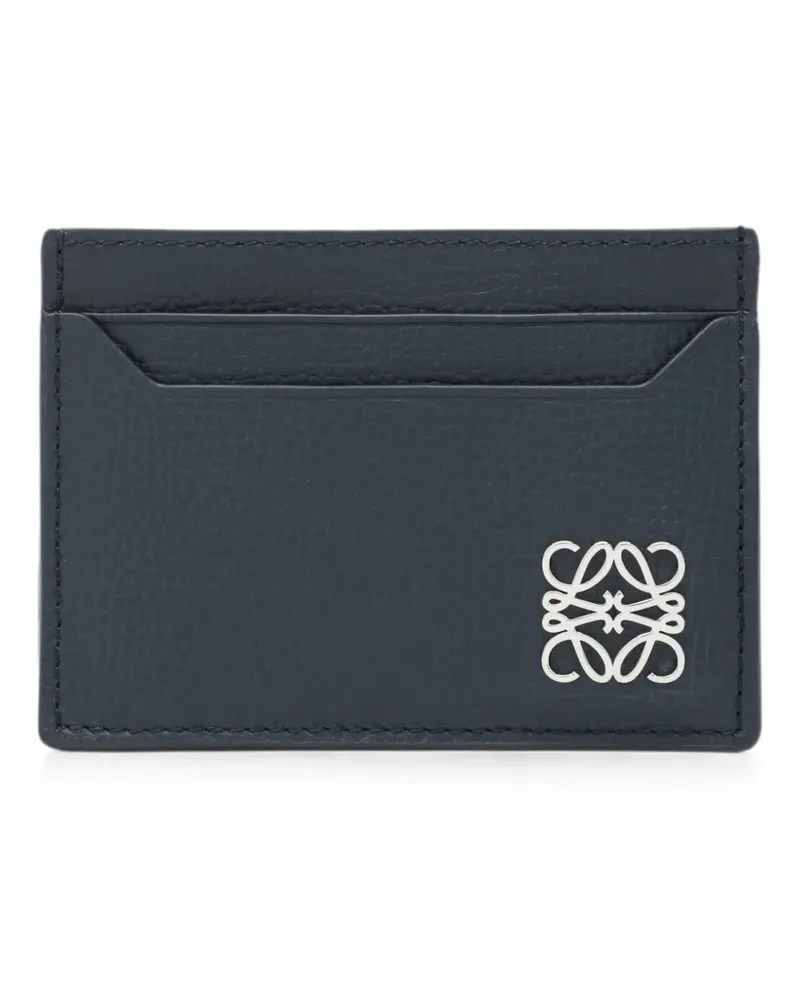 Loewe Eckiges Anagram Kartenetui aus gekörntem Kalbsleder - Blau Blau