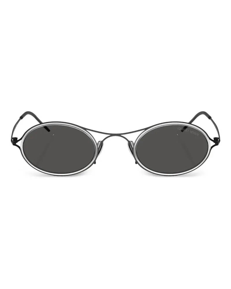 Giorgio Armani Sonnenbrille mit ovalem Gestell - Schwarz Schwarz