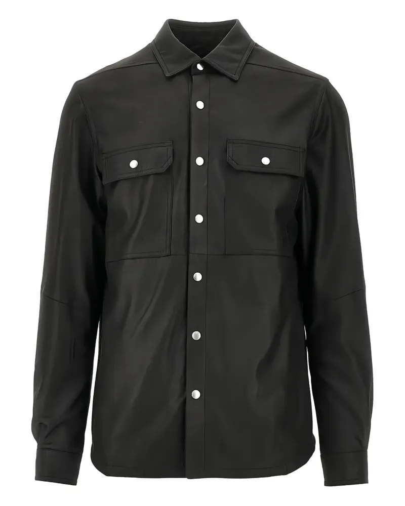 Rick Owens buttoned long-sleeve overshirt - Schwarz Schwarz