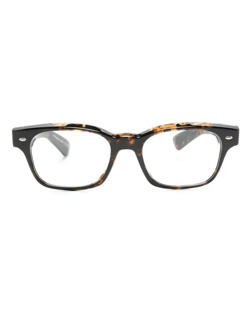 Oliver Peoples Eckige Brille in Schildpattoptik - Braun Braun