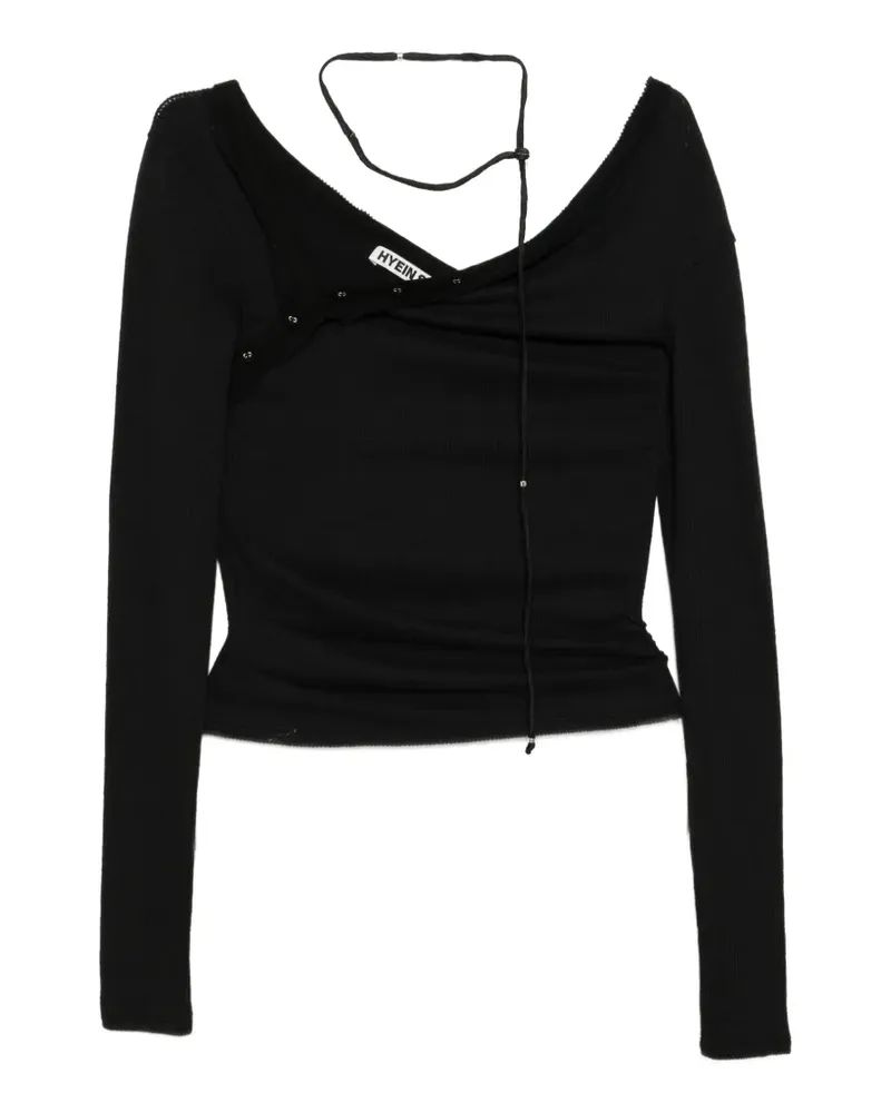 Hyein Seo twisted T-shirt - Schwarz Schwarz