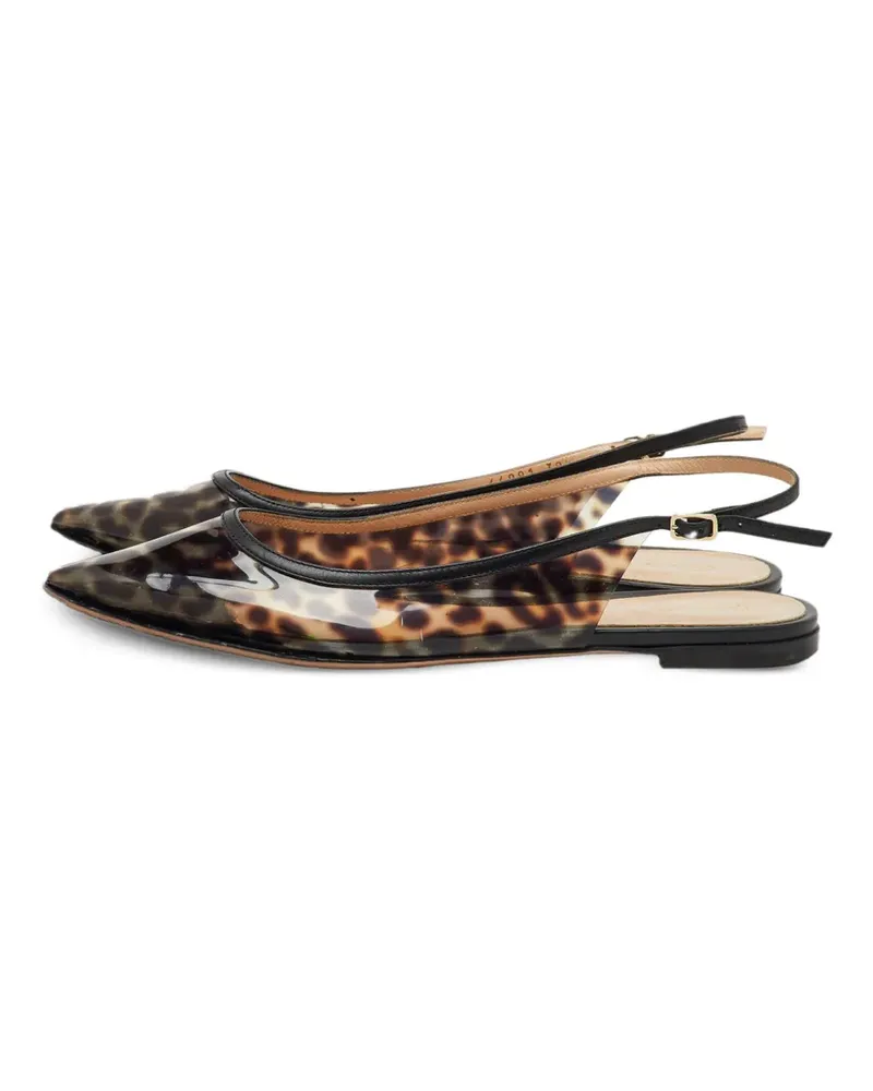 Gianvito Rossi Slingback-Ballerinas mit Animal-Print - Braun Braun