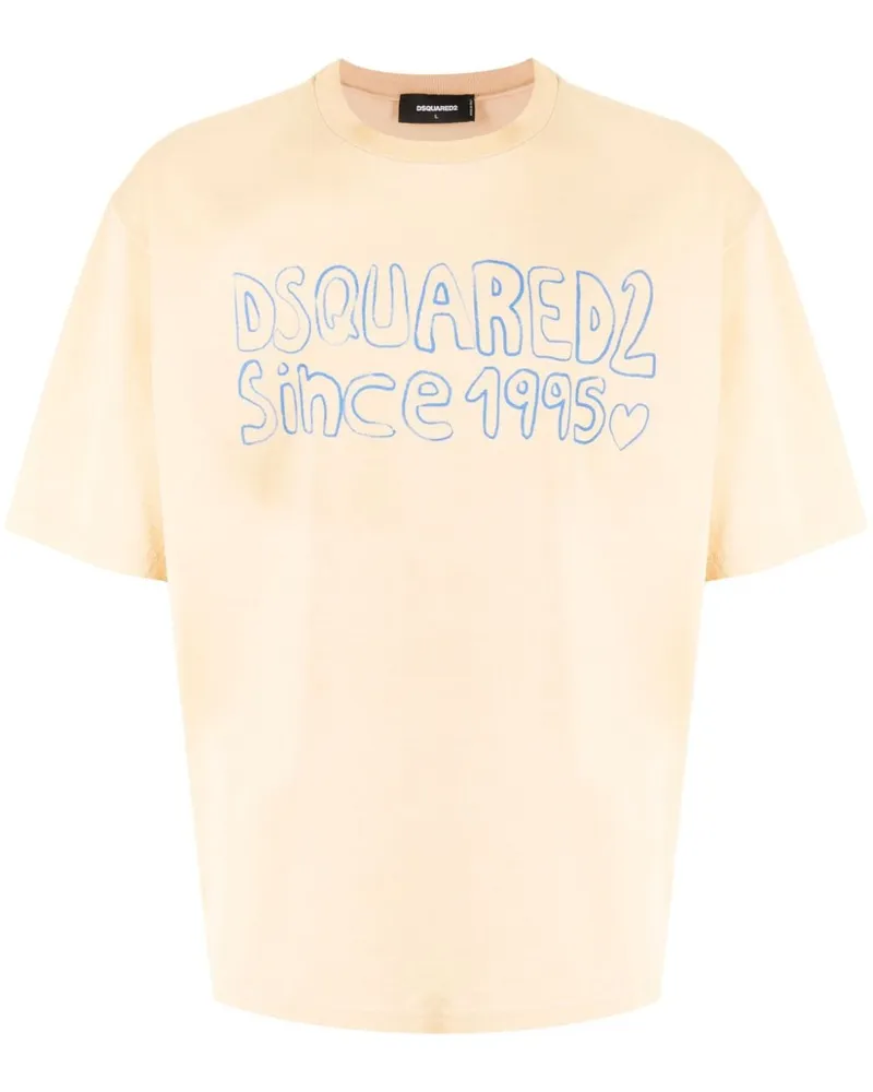 Dsquared2 T-Shirt mit Logo-Print - Gelb Gelb