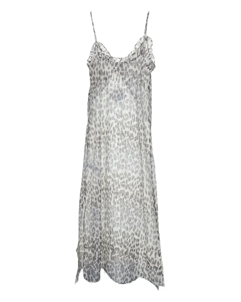 Baum und Pferdgarten Gerüschtes Alvine Kleid mit Leoparden-Print - Grau Grau