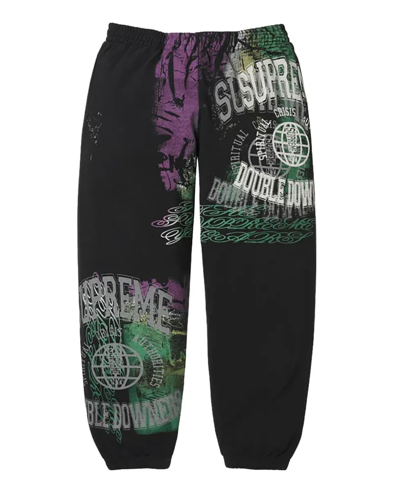 Supreme Being Overprint Jogginghose mit elastischem Bund - Schwarz Schwarz