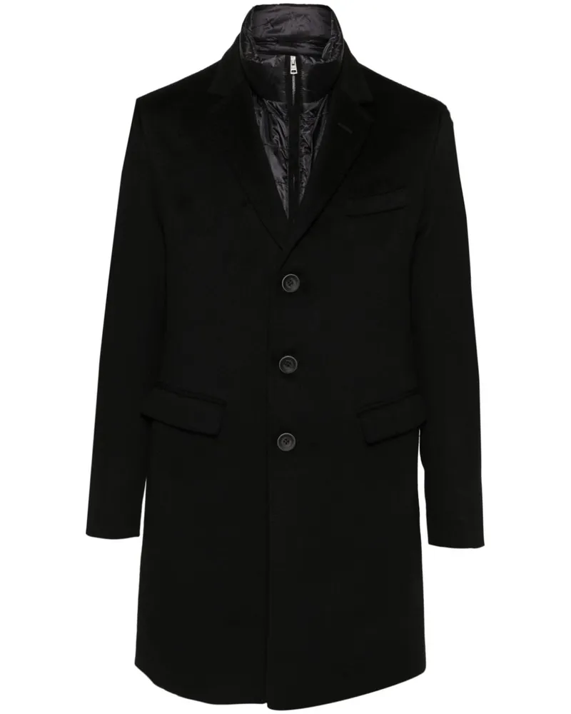Herno Einreihiger Mantel im Layering-Look - Schwarz Schwarz