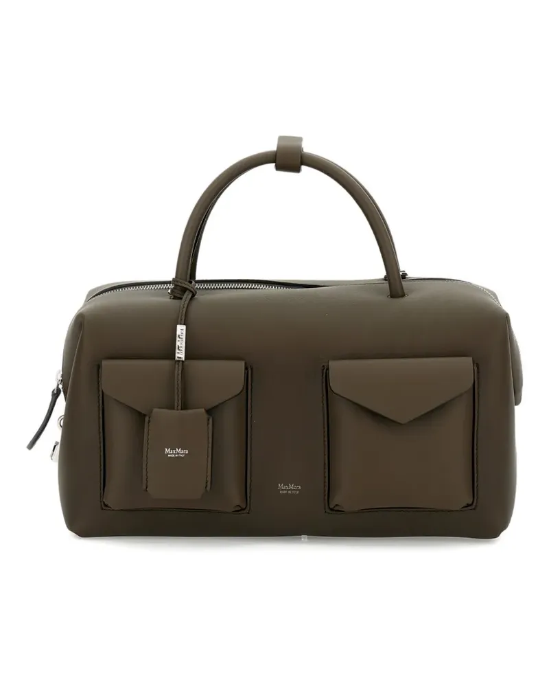 Max Mara medium folded-sides leather tote bag - Grün Grün