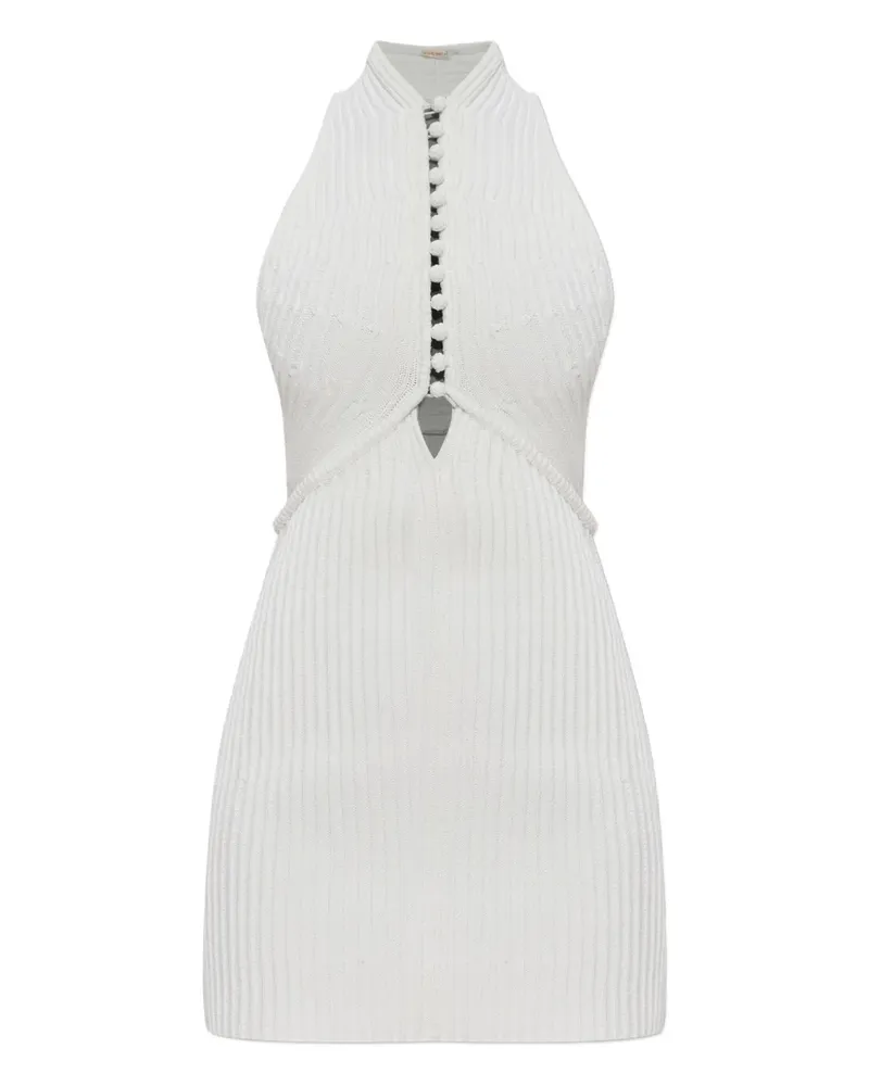 Cult Gaia Geripptes Vivienne Neckholder-Minikleid - Weiß Weiß