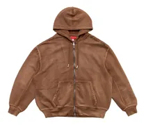 Bison Hoodie mit Reißverschluss - Braun