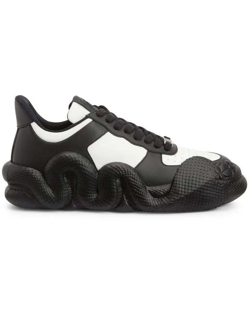 Giuseppe Zanotti Sneakers mit Kontrasteinsätzen - Schwarz Schwarz