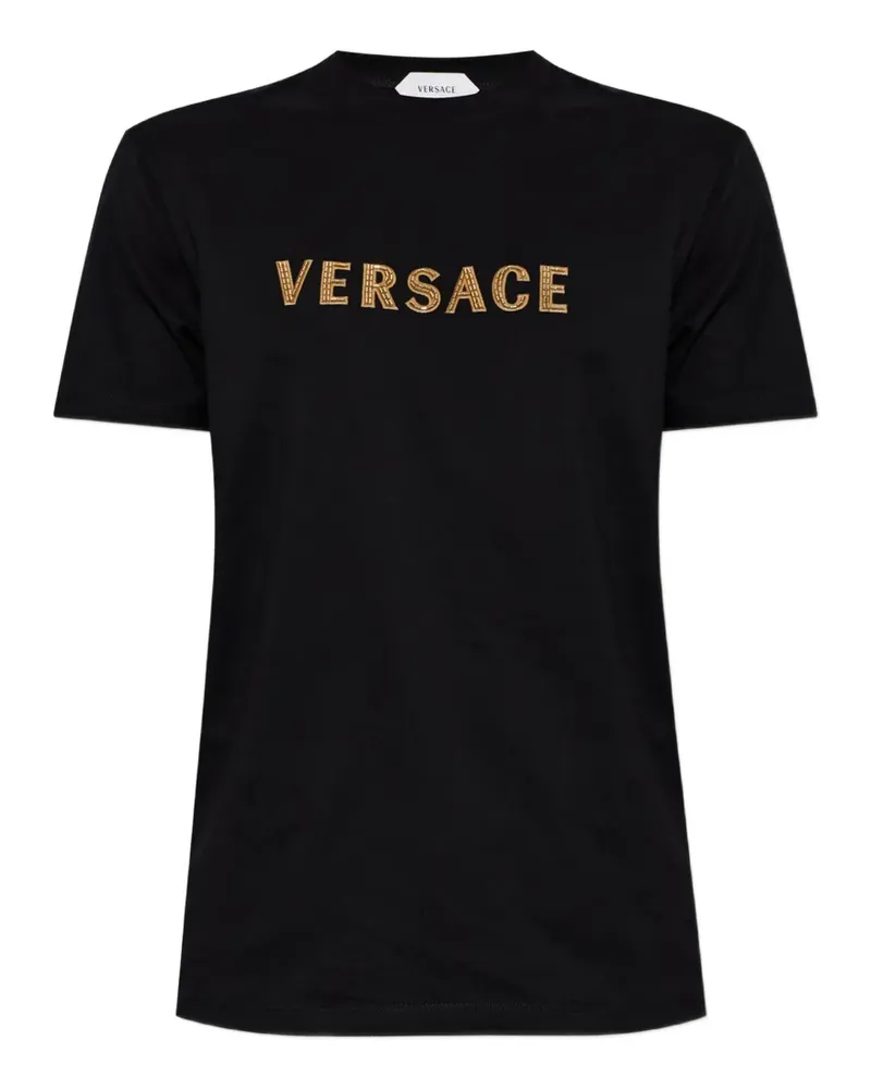Versace T-Shirt mit Logo - Schwarz Schwarz